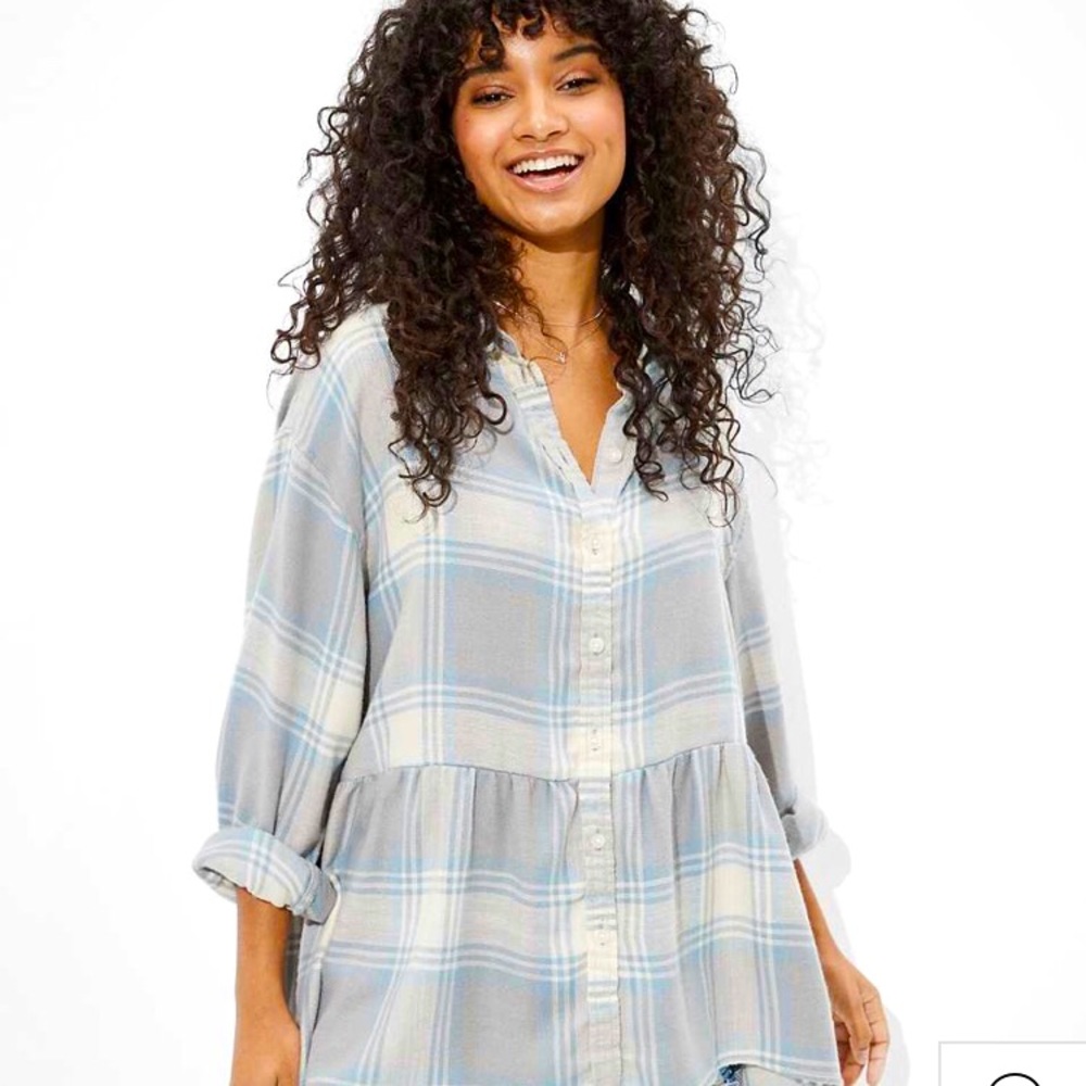 AHH-MAZINGLY SOFT Blue plaid top